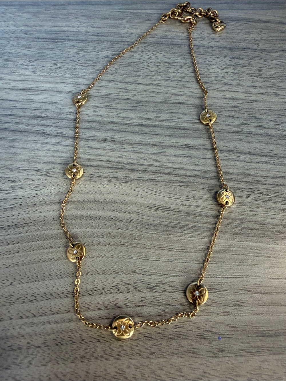 Brighton Gold Floral Station Necklace - Gold Tone